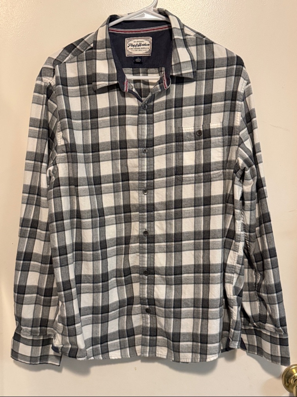 Flag & Anthem Men’s Black and White Plaid Button-Down Shirt